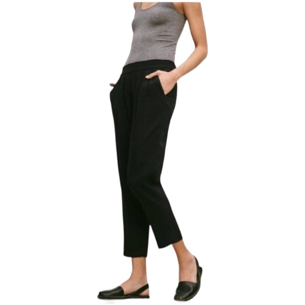 Aritzia Babaton Cohen Cropped Pleated Suede Dress Pants - Picture 5 of 5
